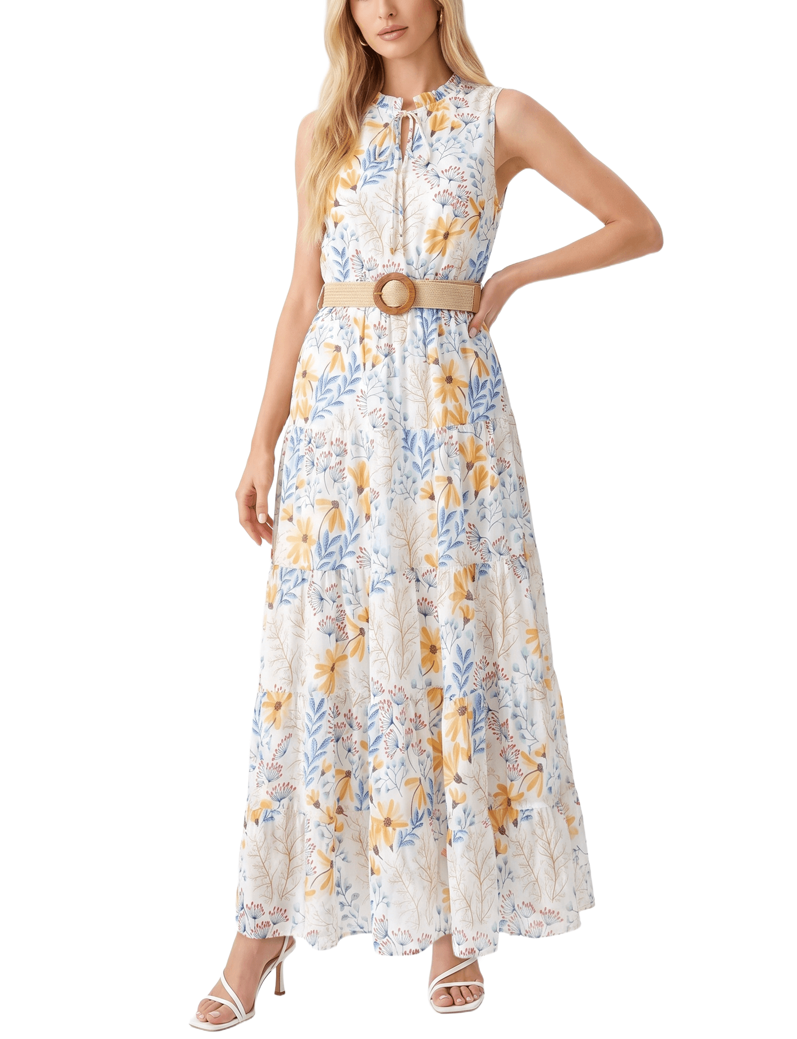 Sleeveless Tiered Maxi Dress