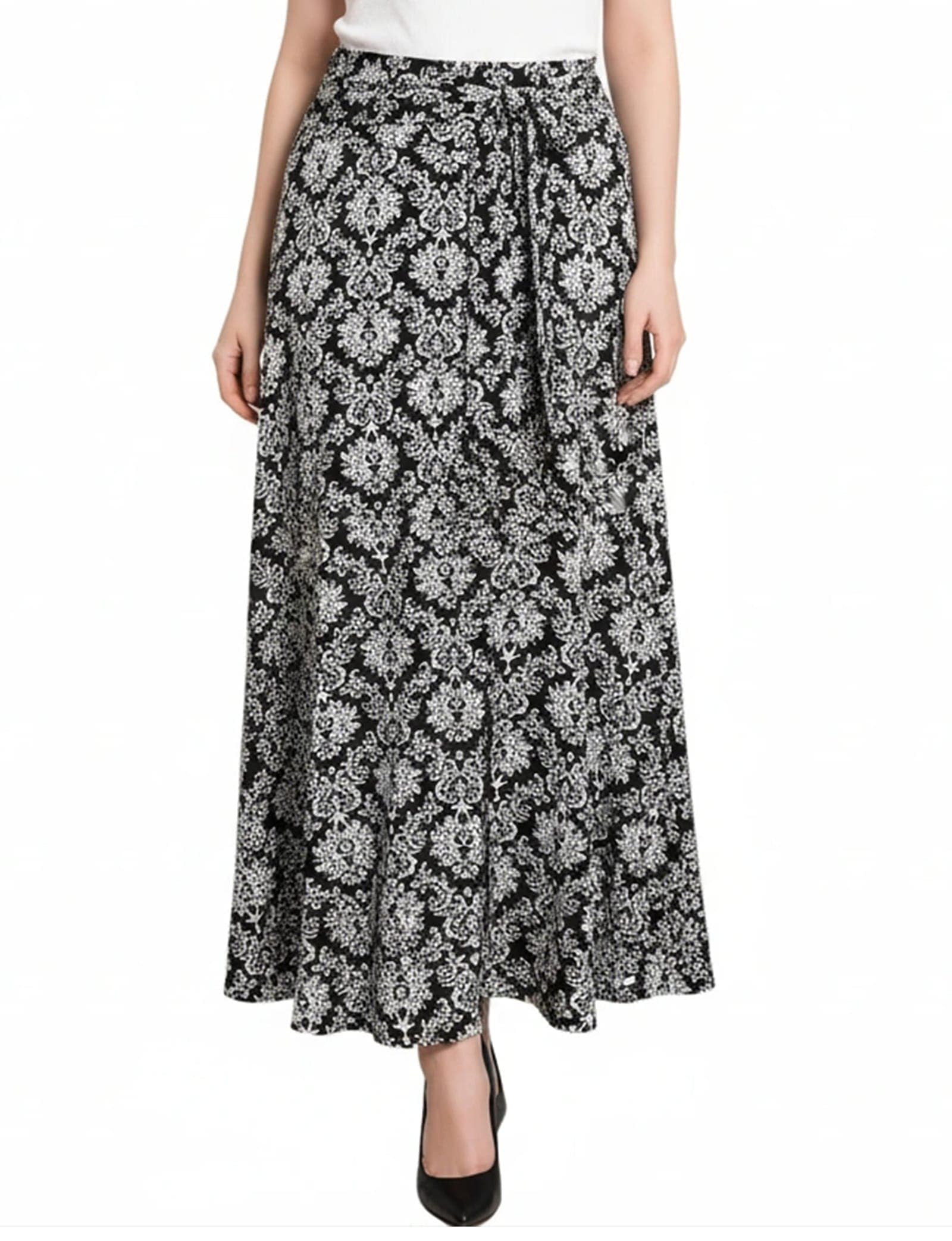 Maxi Skirt with Sash Waist Tie