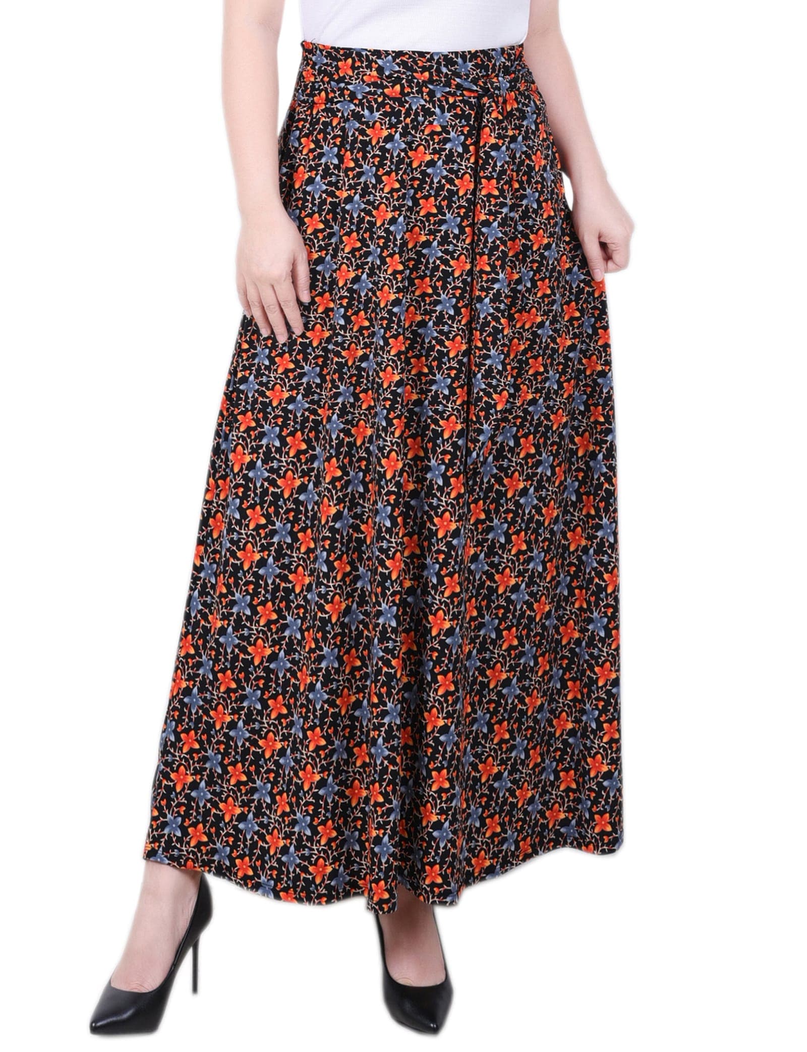 Maxi Skirt with Sash Waist Tie