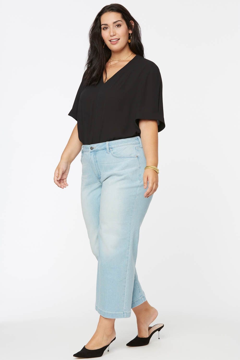 Teresa Wide Leg Ankle Jeans in Plus Size