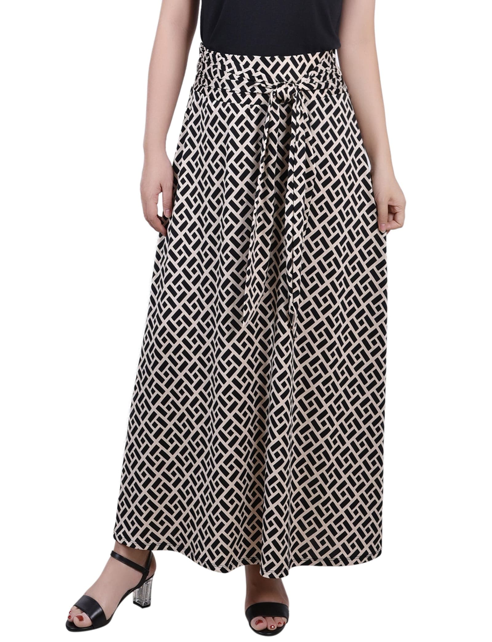 Petite Maxi Skirt with Sash Waist Tie