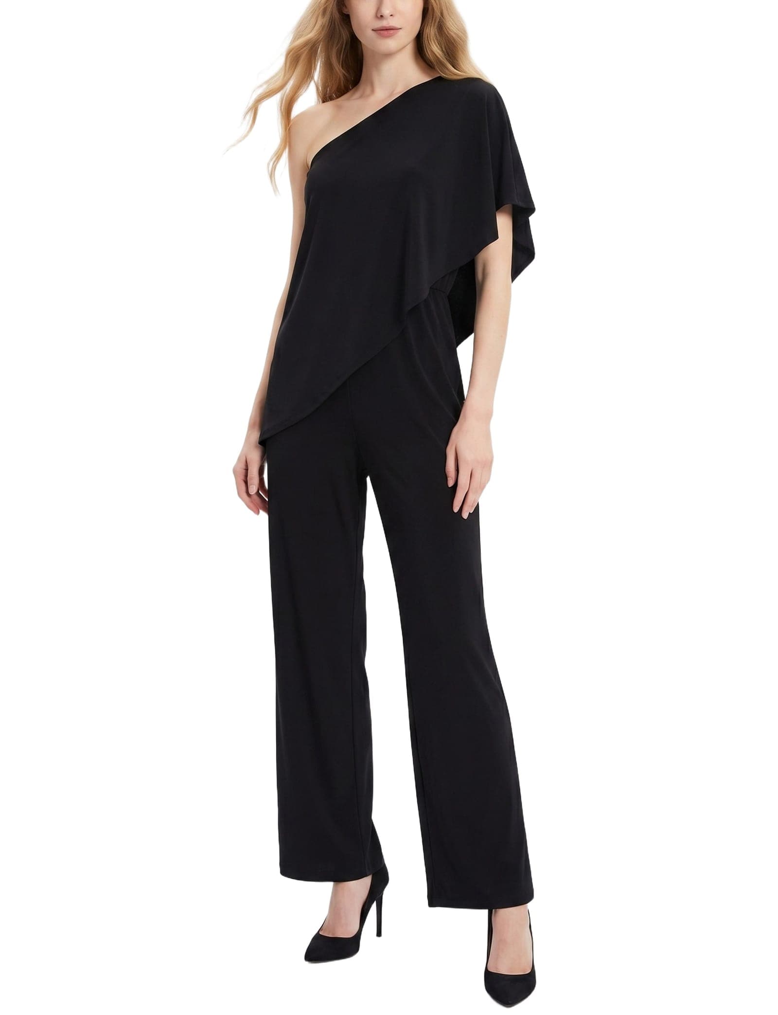 Petite Cape-Top Knit Jumpsuit