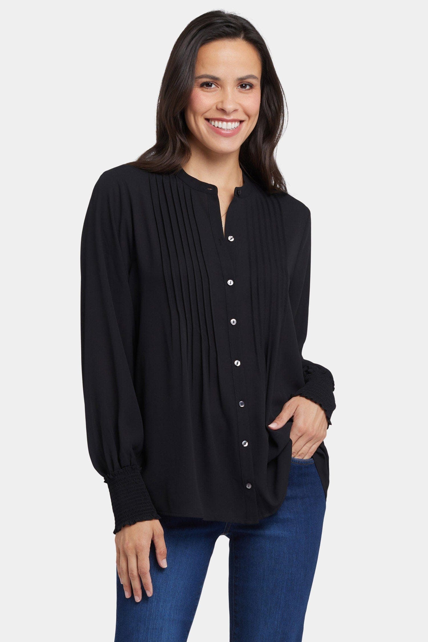 Pleated Peasant Blouse