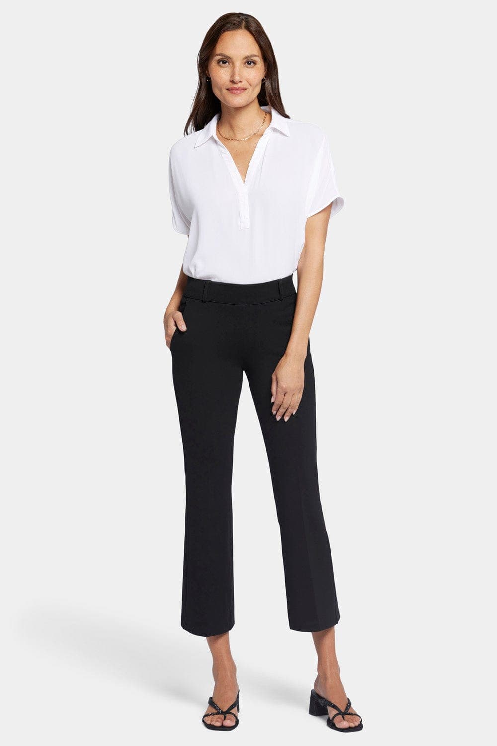 Pull-on Flared Ankle Trouser Pants