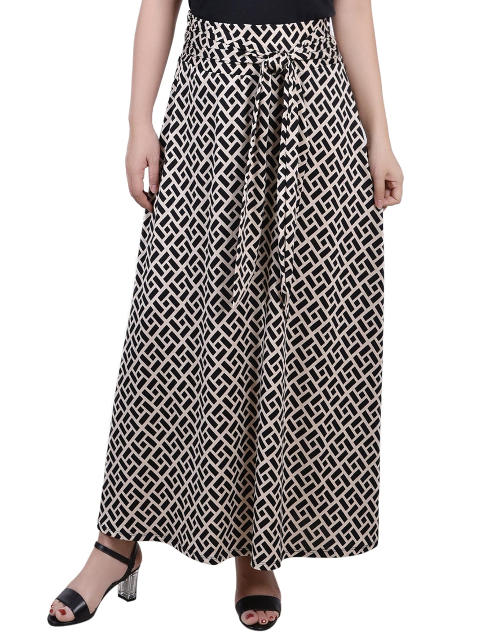 Maxi Skirt with Sash Waist Tie