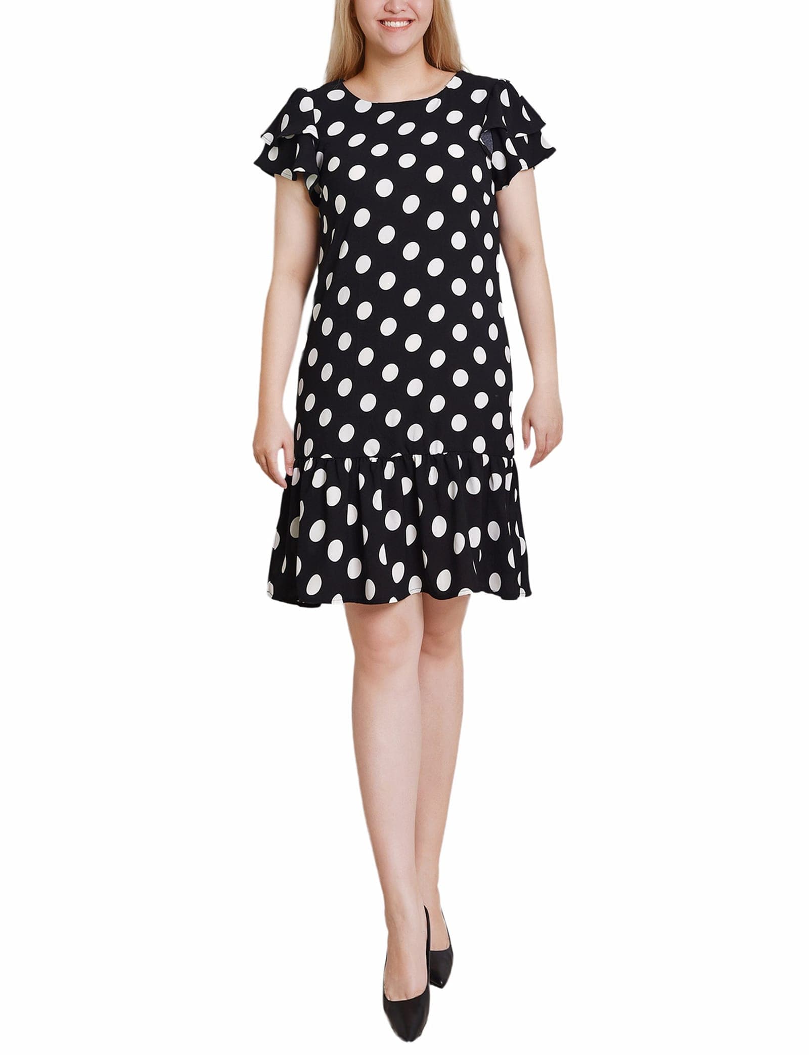 Double Layer Flutter Sleeve Dress
