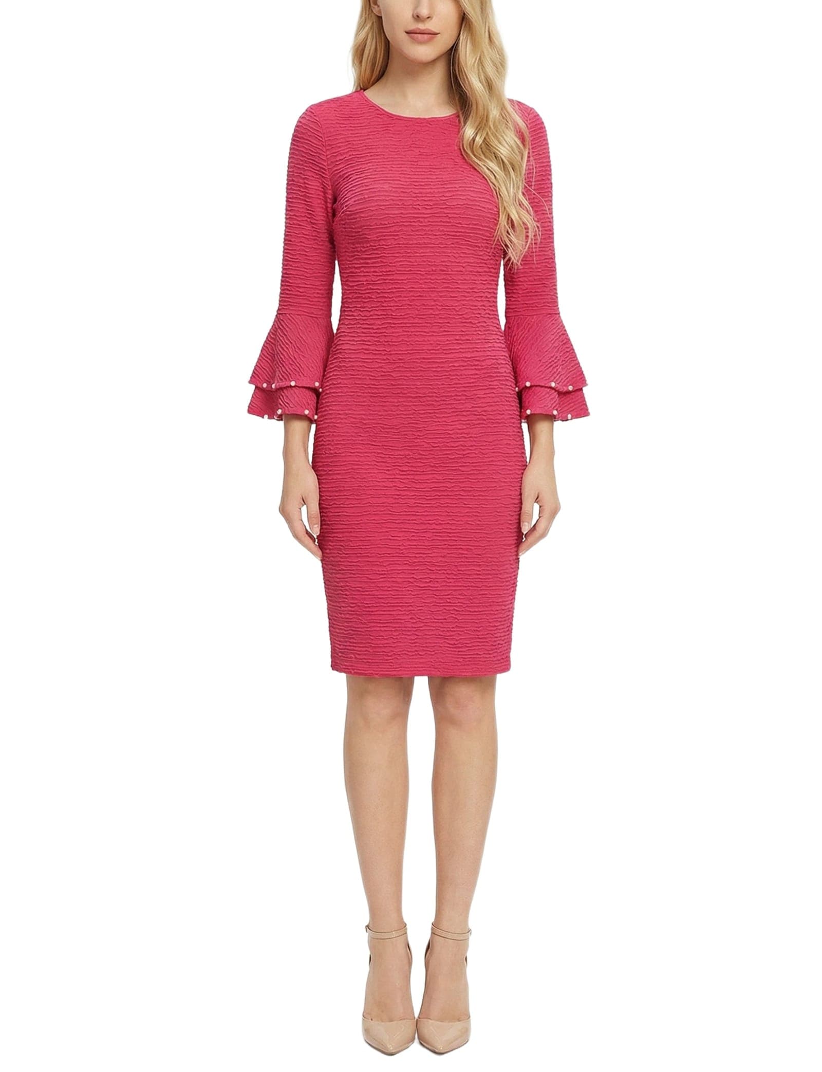 Petite Long Sleeve Dress with Bell Cuffs