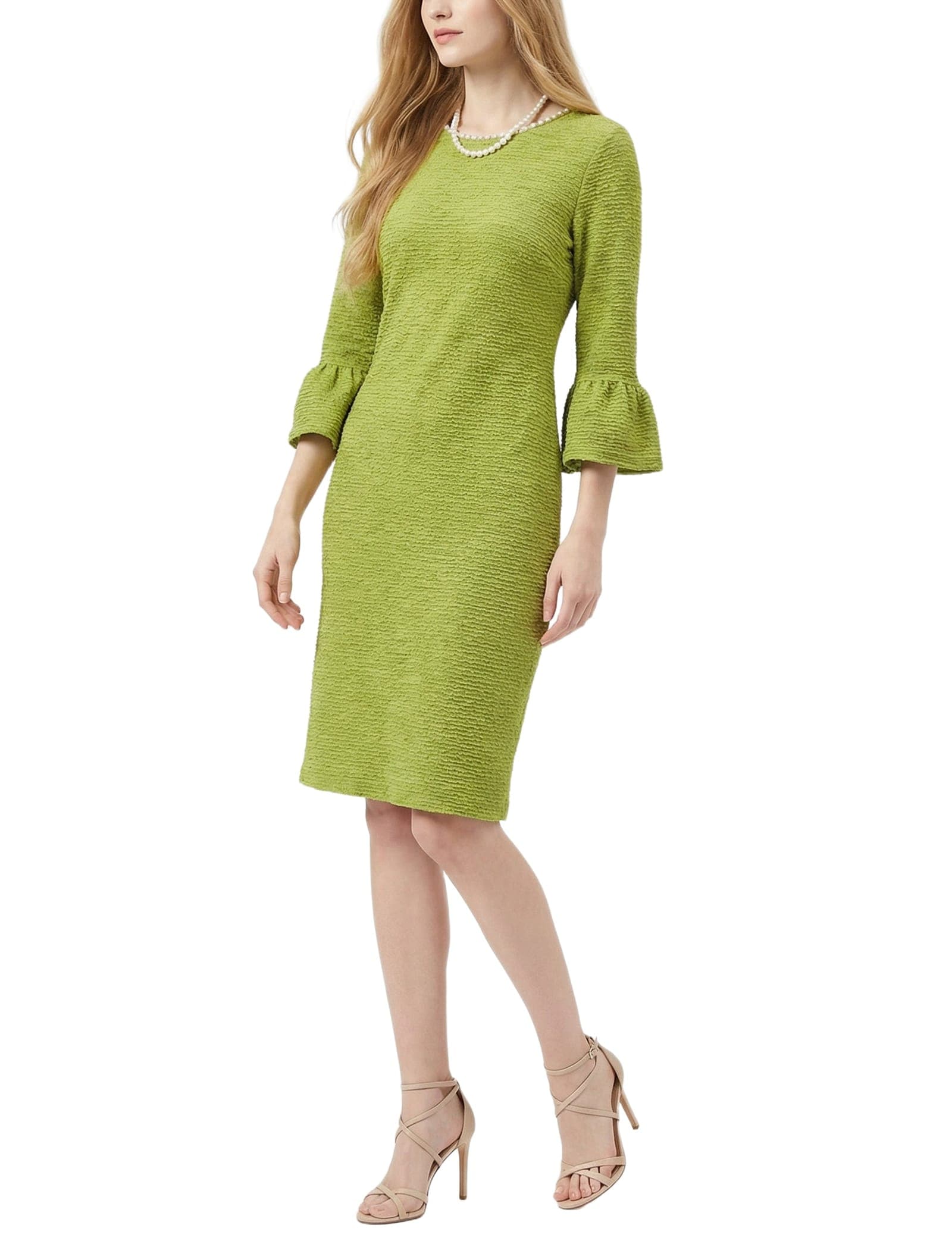 3/4 Sleeve Pearl Detail Dress