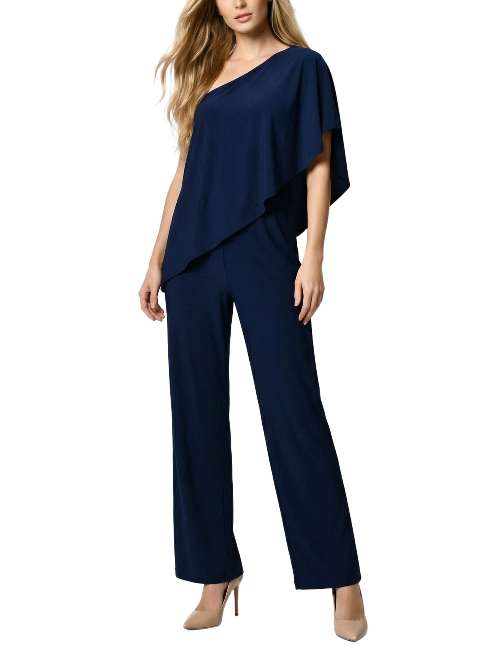 Petite Cape-Top Knit Jumpsuit