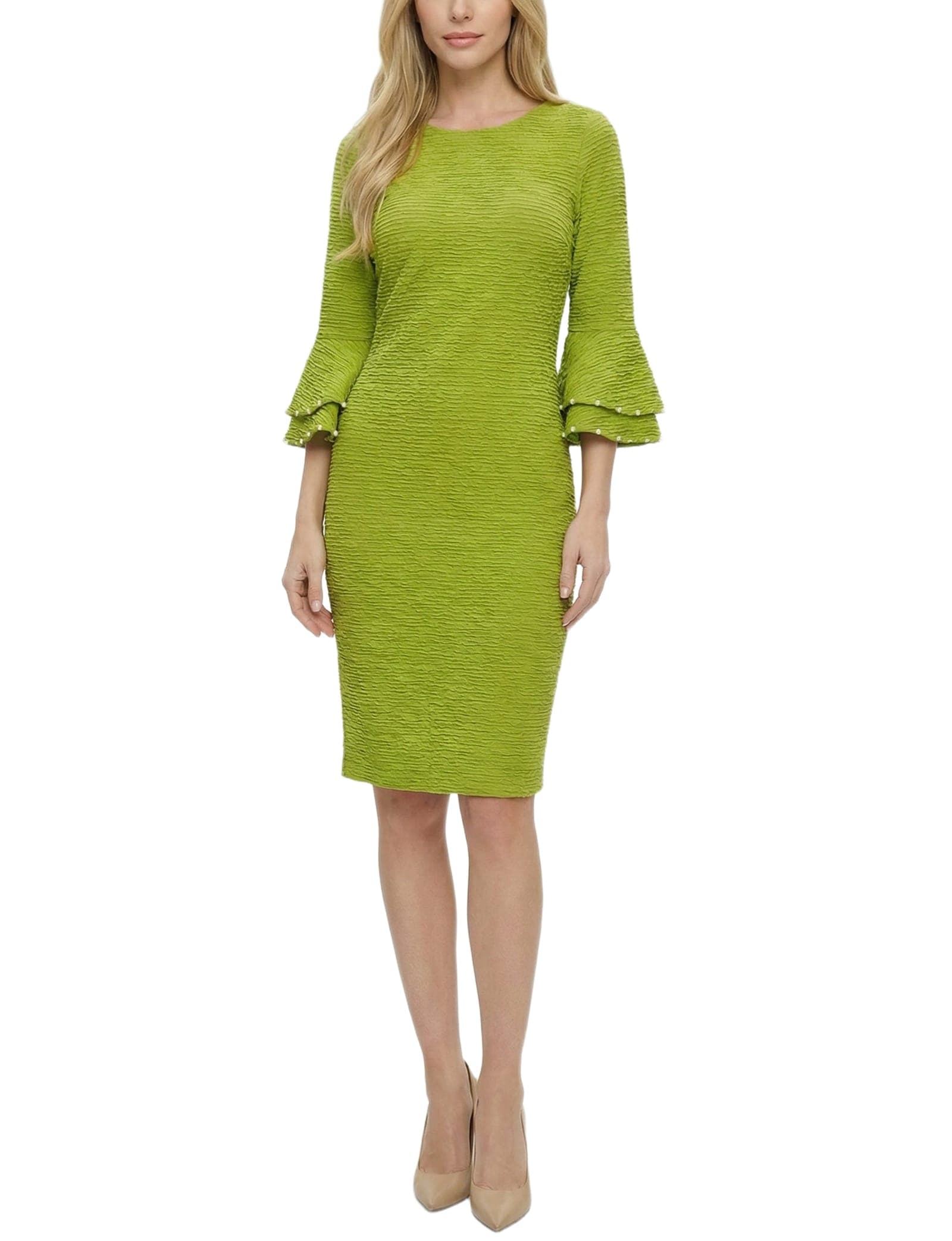Petite Long Sleeve Dress with Bell Cuffs