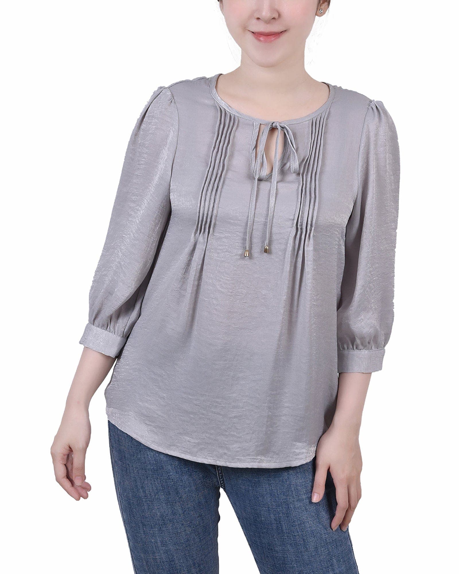 Elbow Sleeve Satin Blouse