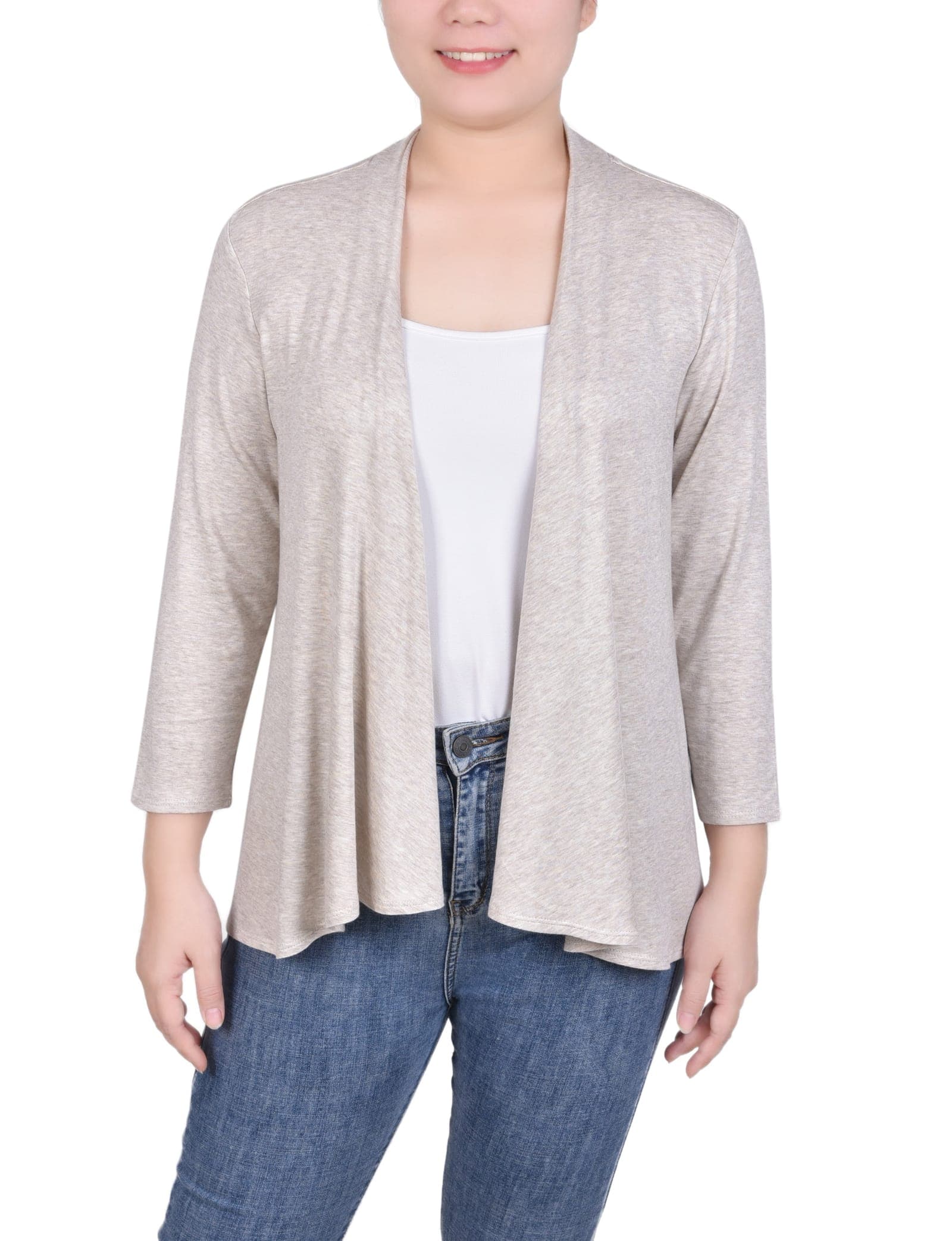 Solid 3/4 Sleeve Cardigan