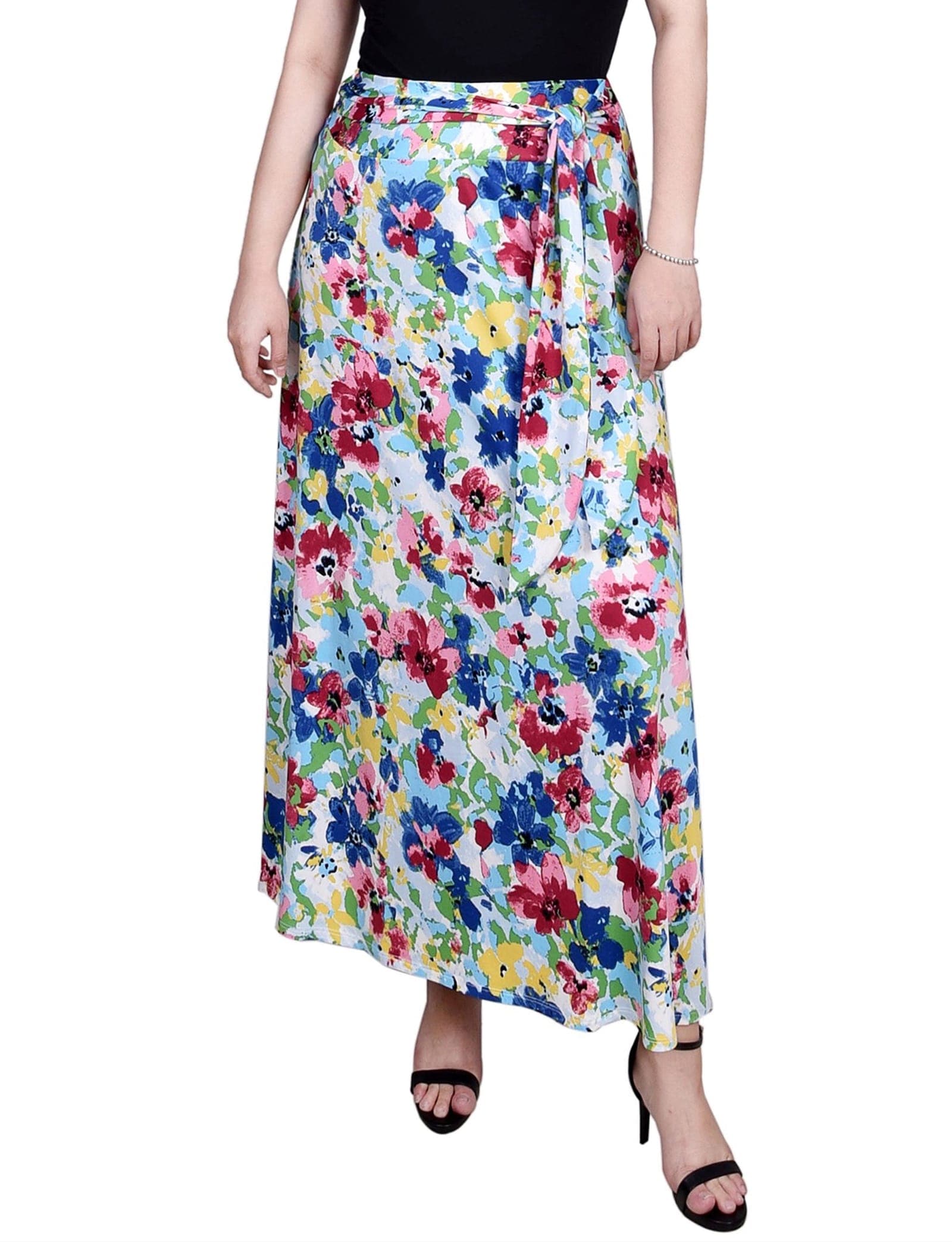 Maxi Skirt with Sash Waist Tie