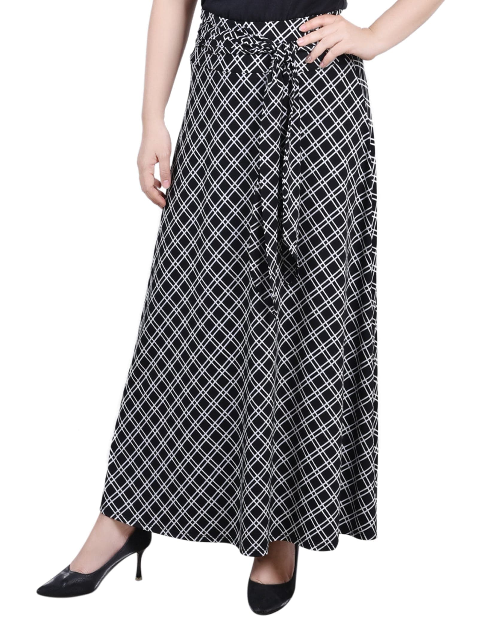 Petite Maxi Skirt with Sash Waist Tie