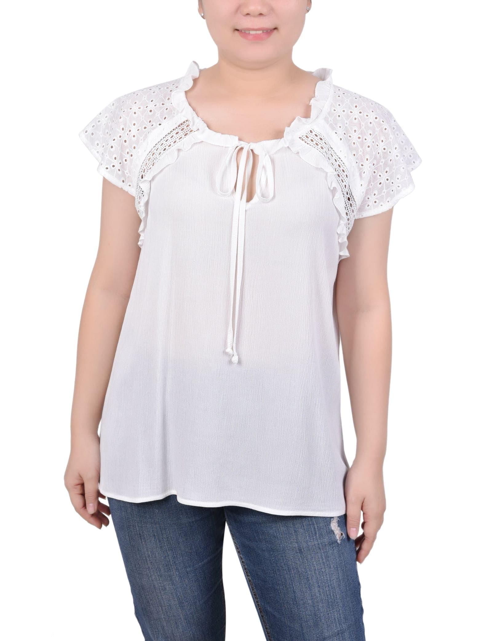 Eyelet Sleeve Blouse