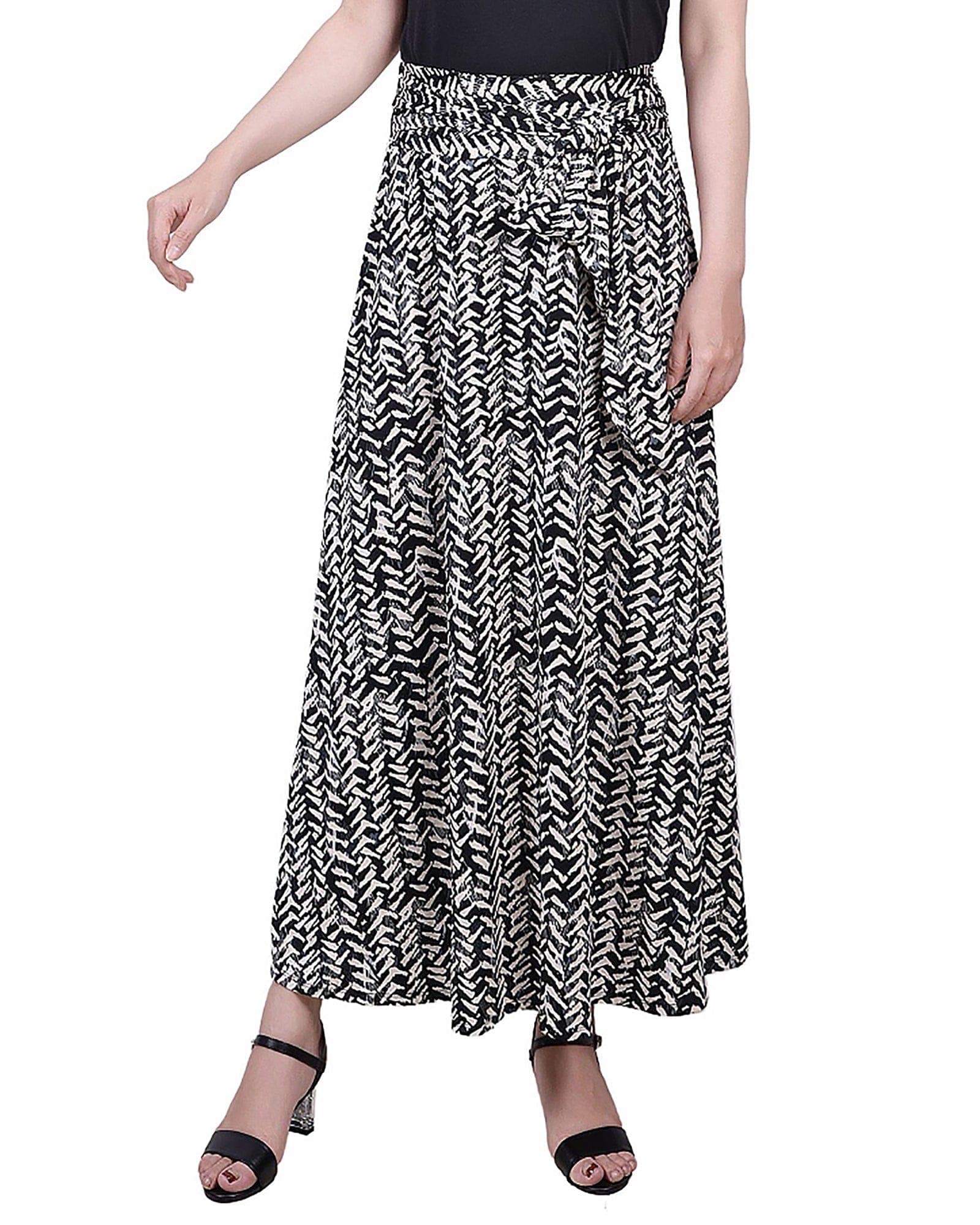 Petite Maxi Skirt with Sash Waist Tie