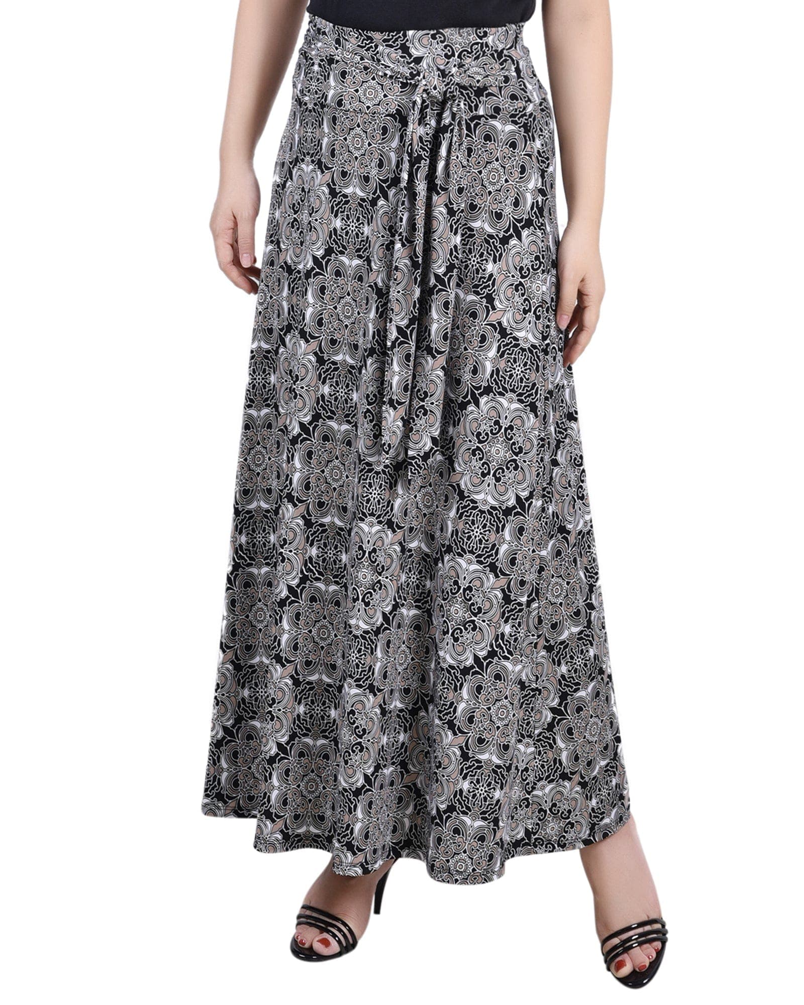 Petite Maxi Skirt with Sash Waist Tie