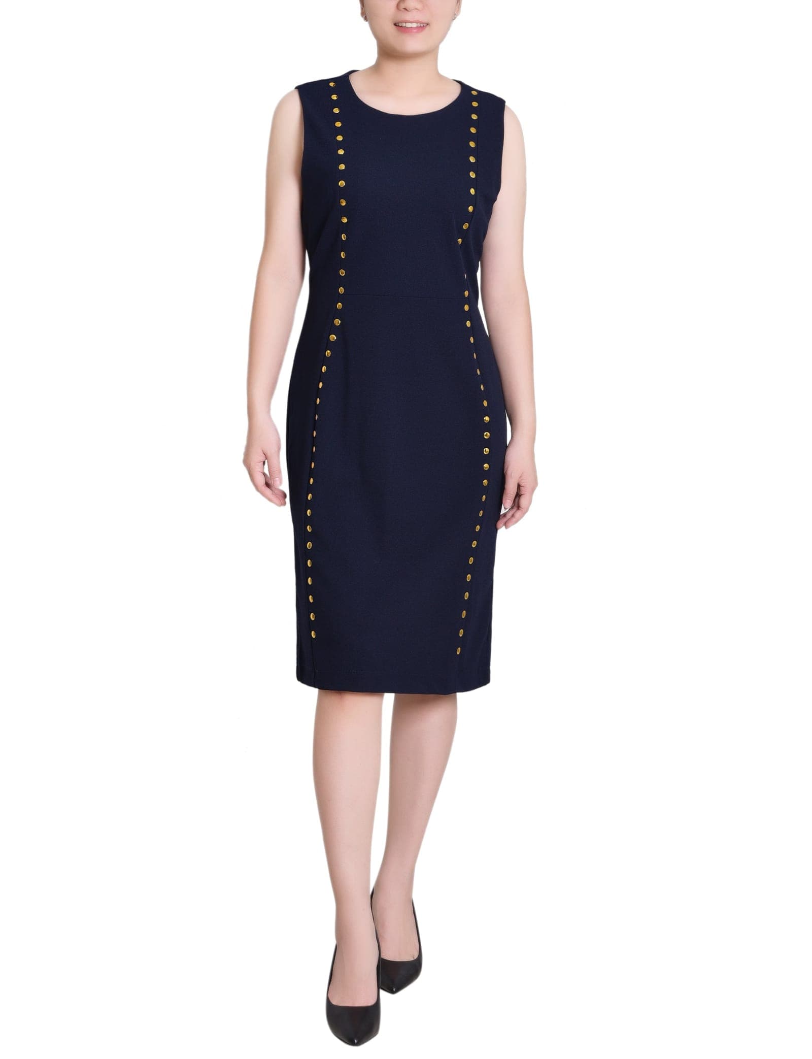Sleeveless Stud Front Dress