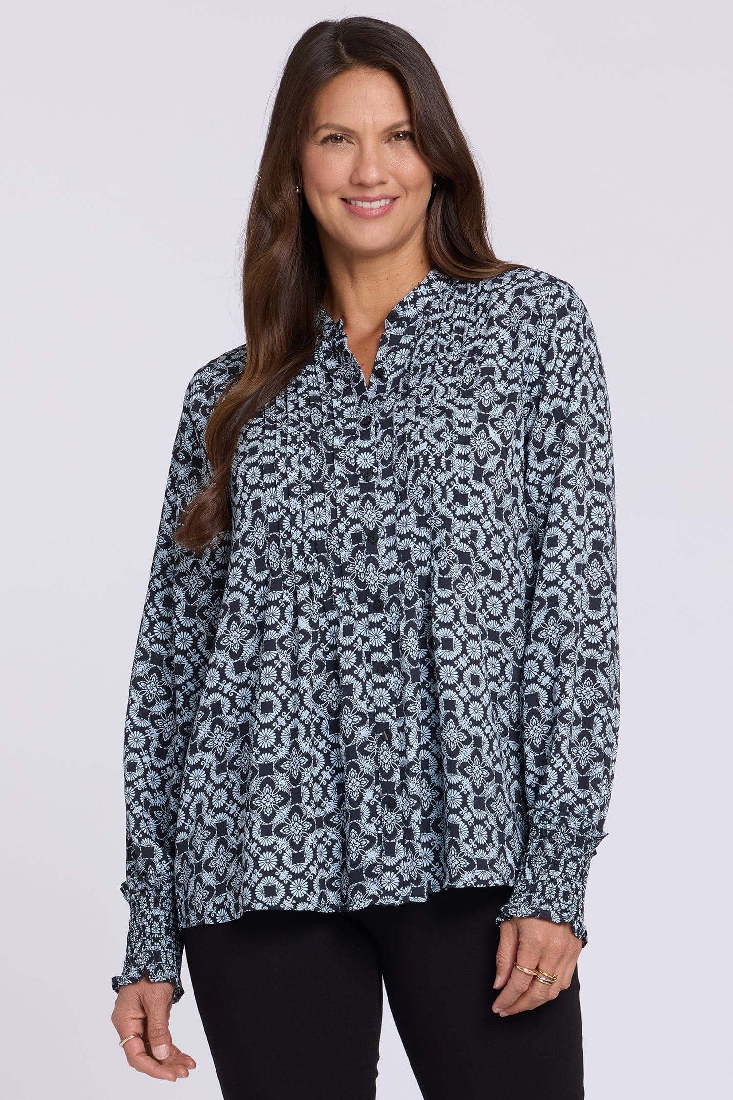 Pleated Peasant Blouse