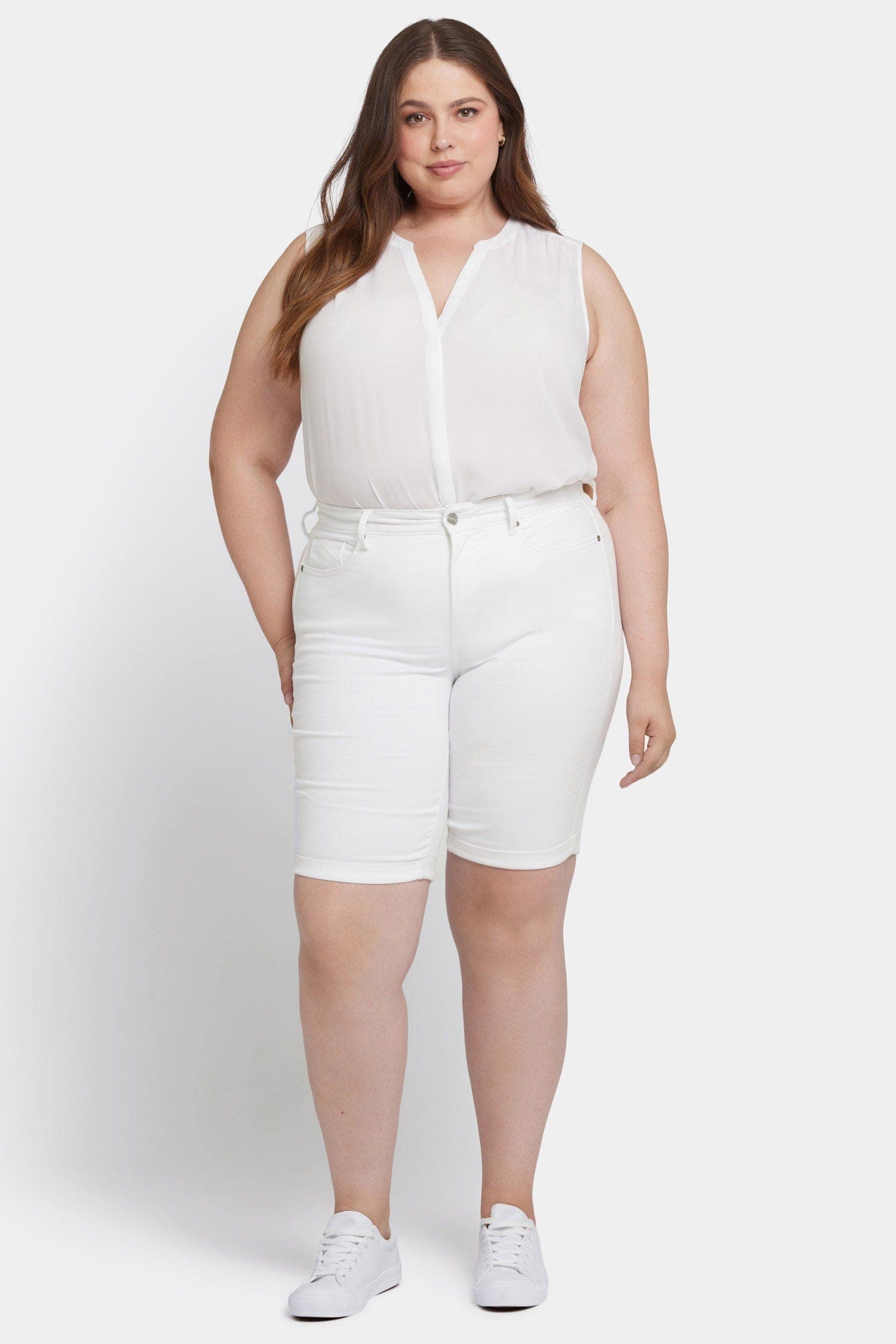 Briella 11 Inch Denim Shorts in Plus Size