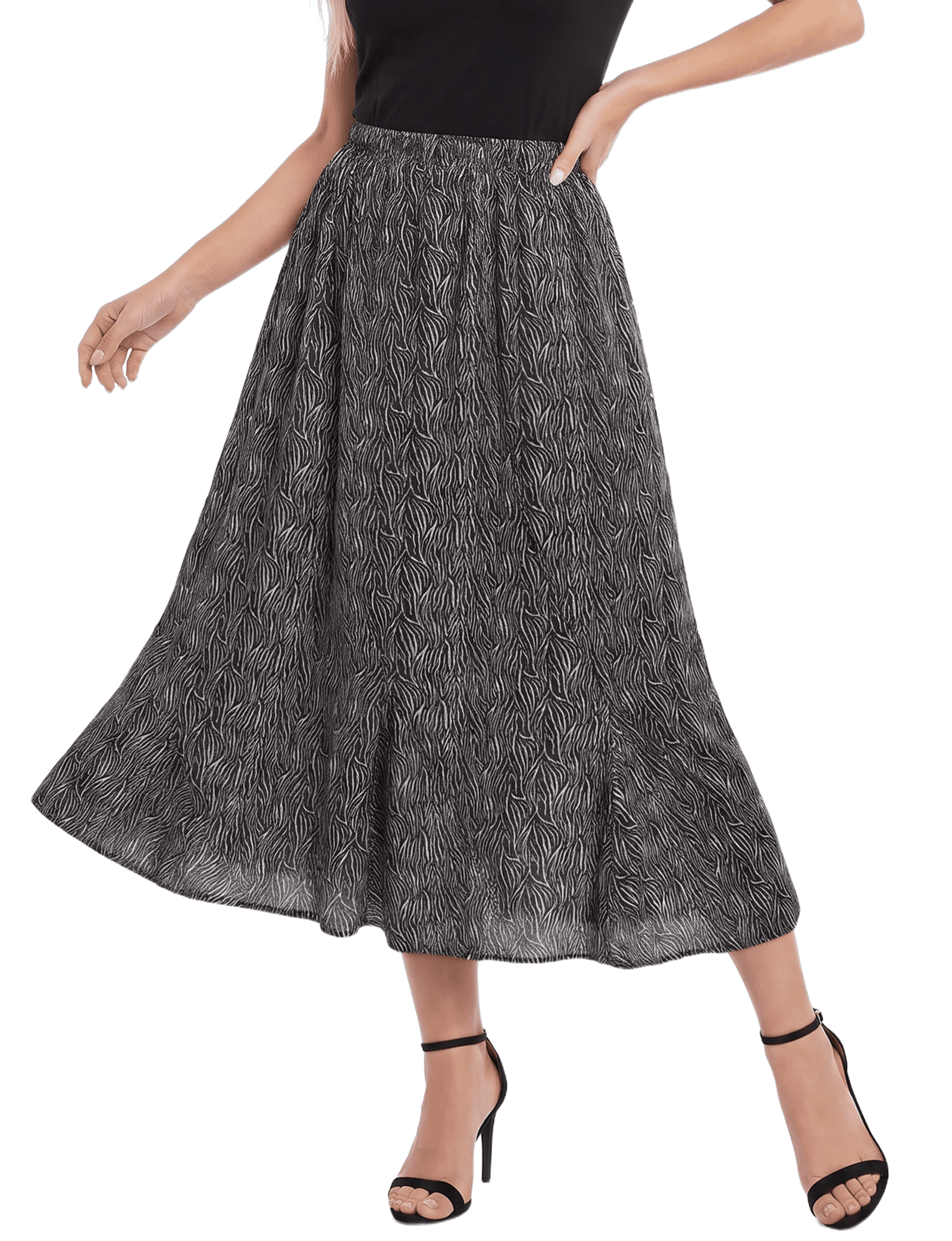 Petite Hacci a-Line Skirt with Godets