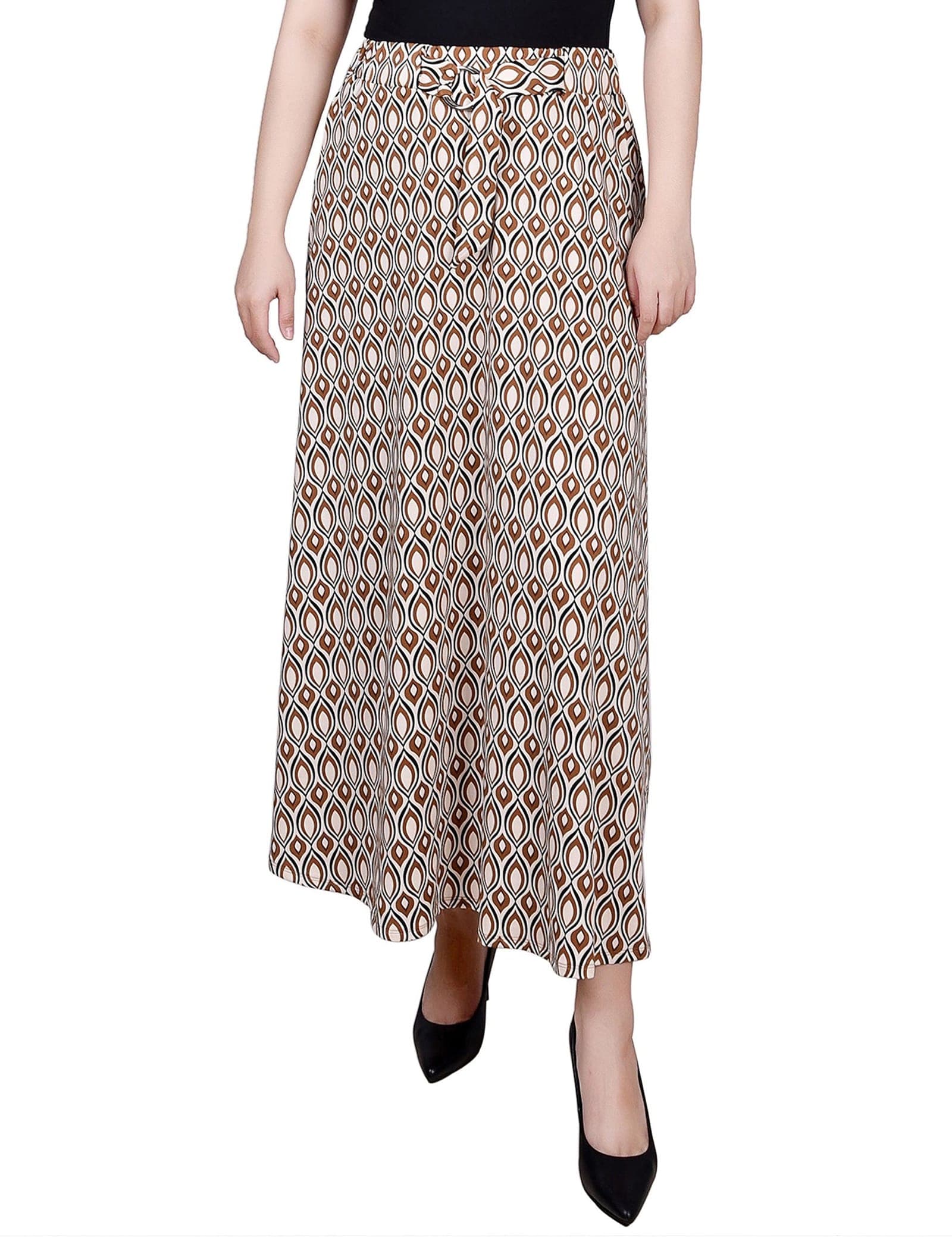 Ring Detail Midi-Length Skirt
